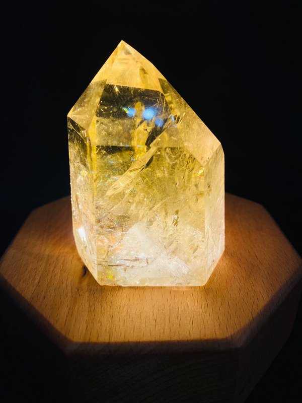 Clear citrine point in natural shape
