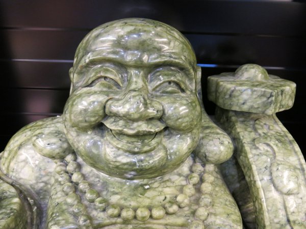 Jade Buddha laughing from nephrite jade