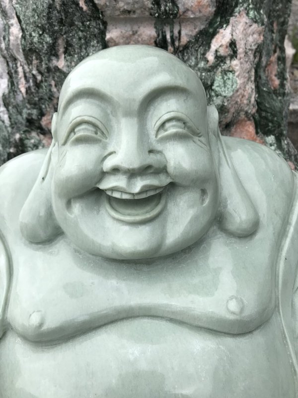 Jade Buddha laughing from serpentine jade