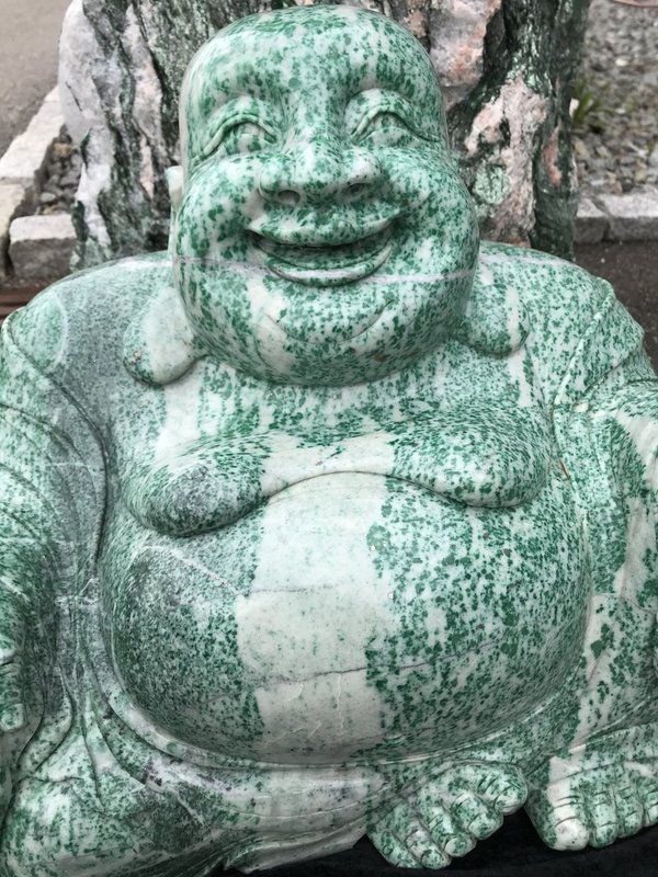 Glücks-Buddha aus Amazonit, lachend
