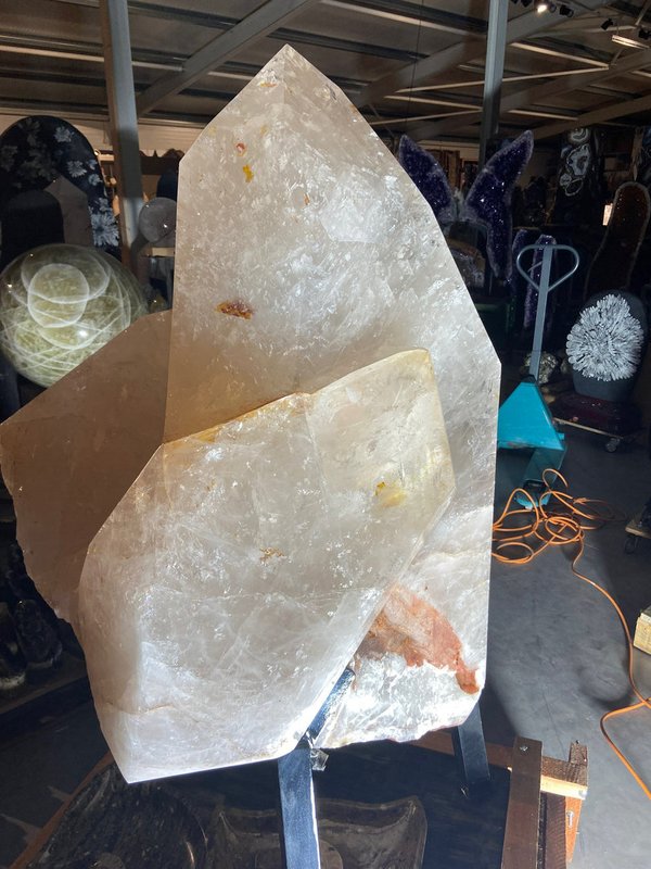 Large rock crystal earth keeper crystal from Brazil - double ender