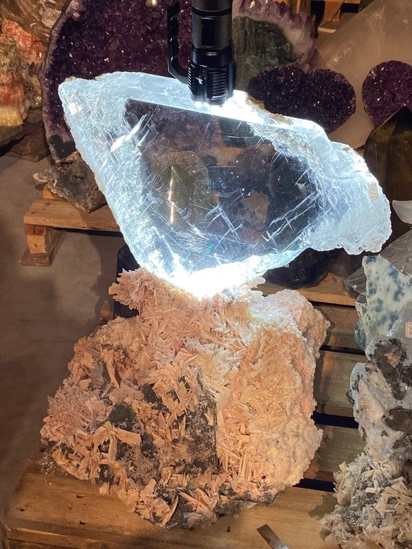 huge maria glass, very clear shapely selenite crystal from Brazil