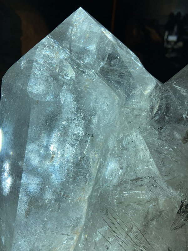 Rock crystal with 4 points - rutile quartz and smoky quartz