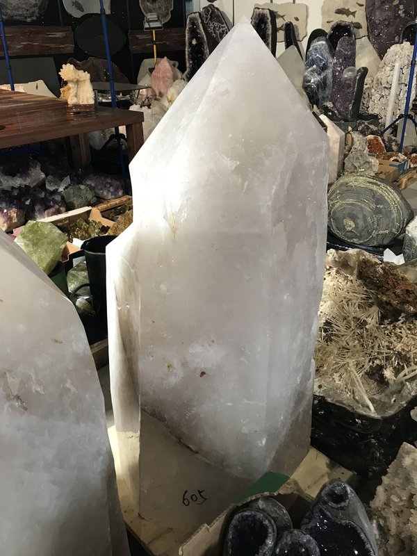 Rock crystal earth guardian crystal, twin point