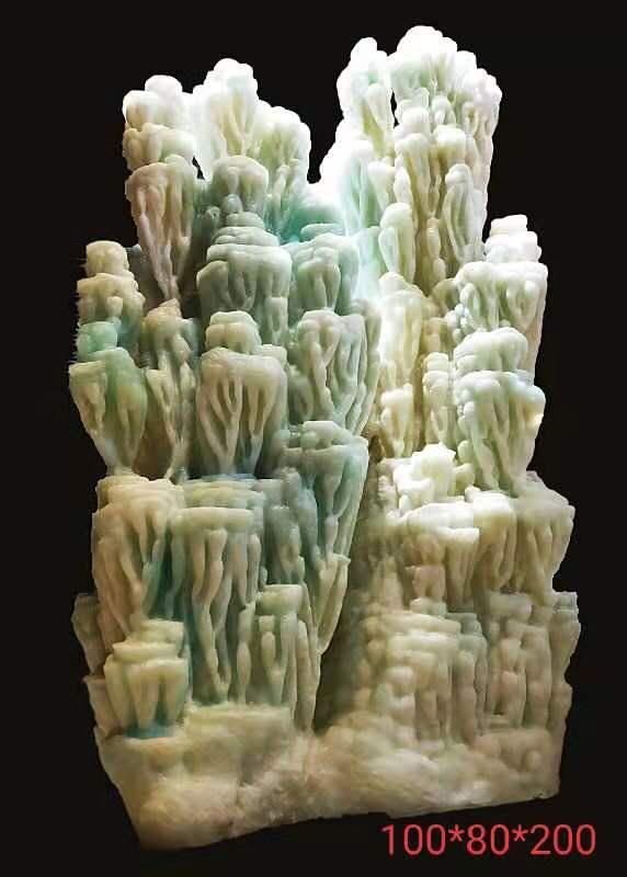 blue stalactite of aragonite, calcite and hemimorphite