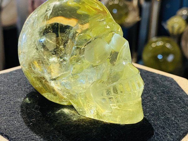 Crystal skull made of citrine