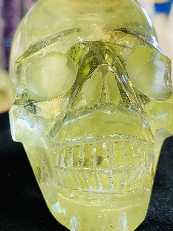 Crystal skull made of citrine