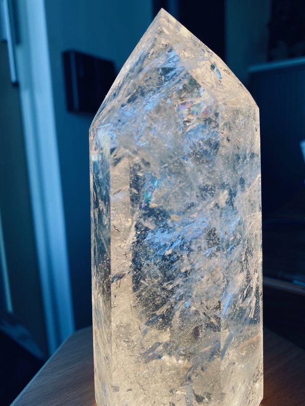 Amazing rock crystal point from Brazil
