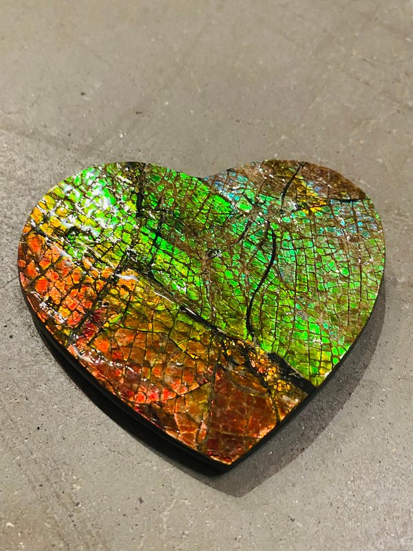 Schönes opalisierendes Herz - Ammolite Herz
