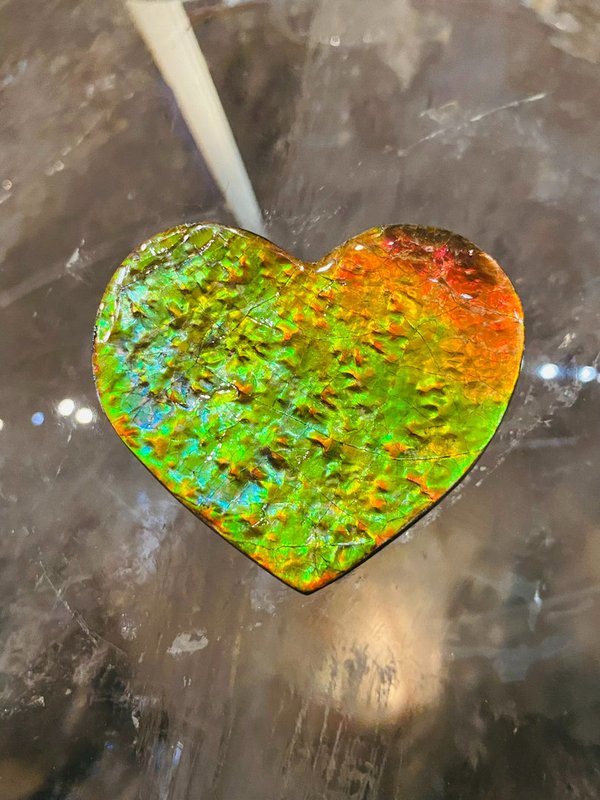 Opalescent heart - Ammolite heart