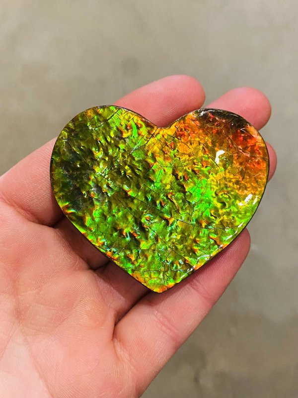 Opalescent heart - Ammolite heart